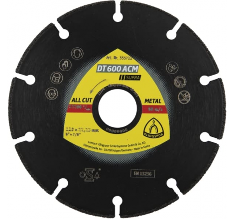 DISQUE A TRONC.DT600ACM 125X1.3X22.23MM 