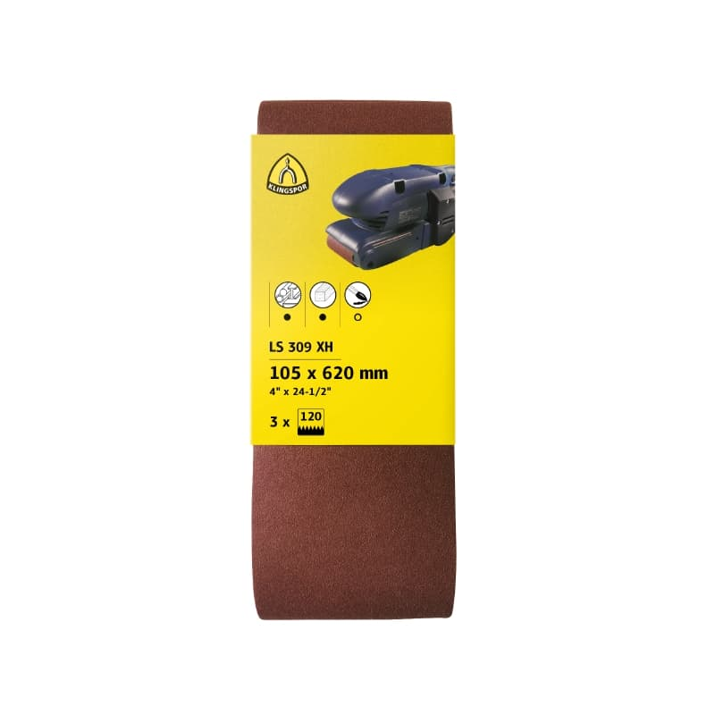 LOT DE 3 BANDES ABRASIVES 75X533 MM GRAIN 40