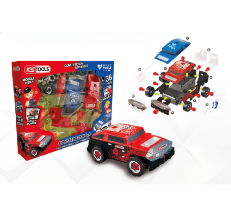 KIT CONSTRUCTION VOITURE 4X4 POUR ENFANT 36PCES