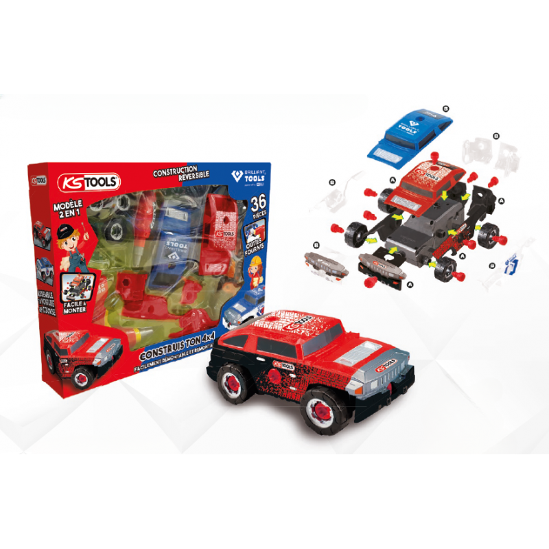 KIT CONSTRUCTION VOITURE 4X4 POUR ENFANT 36PCES